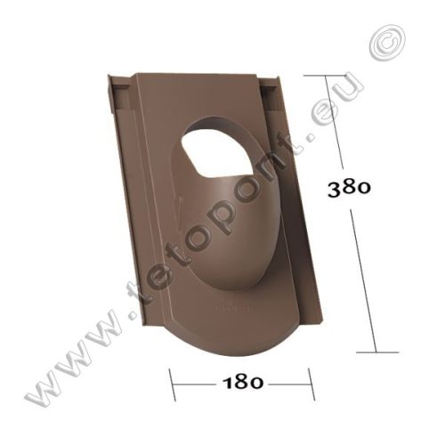 Hódfarkú koronafedés átvezető cserép 110 mm