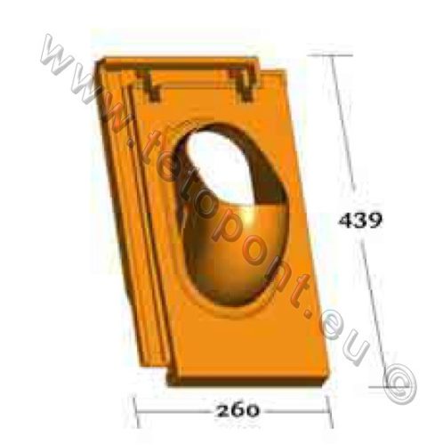 Domino átvezető cserép 110 mm