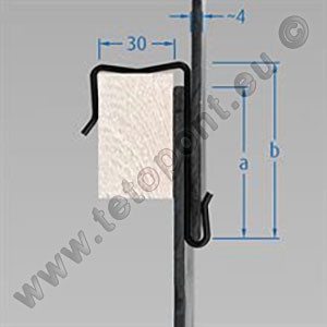 Rögzítő kampó síkpalához, lécbe akasztható