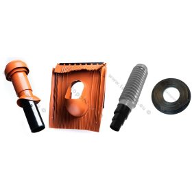   Univerzális 110 mm átvezető cserép + VENT szellőző cső + gégecső + UNI fóliagallér szett