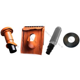   Univerzális 125 mm átvezető cserép + VENT szellőző cső + gégecső + UNI fóliagallér szett