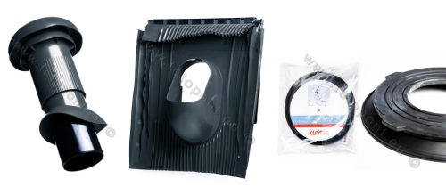 Univerzális 125 mm átvezető cserép + VENT szellőző cső + UNI fólia gallér szett