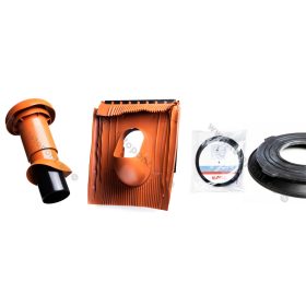   Univerzális 125 mm átvezető cserép + VENT szellőző cső + UNI fólia gallér szett