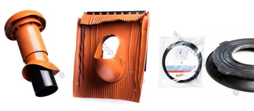 Univerzális 125 mm átvezető cserép + VENT szellőző cső + UNI fólia gallér szett